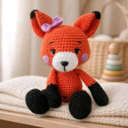 Fips The Little Fox, Crocheted Cuddly Toy, Handmade With Love, A Beautiful Gift For Birthdays, Baby Showers Or Christenings - thumbnail 2