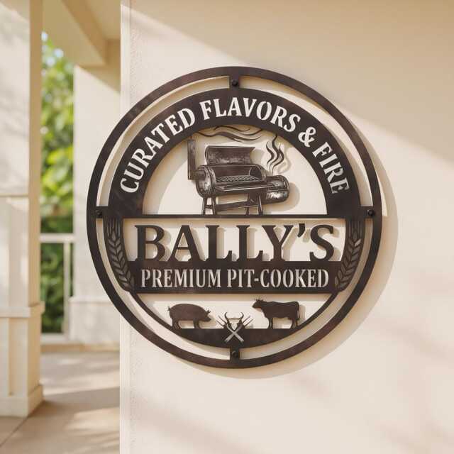 Personalized Metal Barbecue Wall Sign, Custom Grill Sign For Outdoor, Large Bbq Gift, Art Decor - image 1