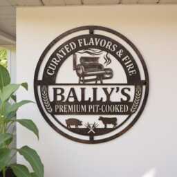 Personalized Metal Barbecue Wall Sign, Custom Grill Sign For Outdoor, Large Bbq Gift, Art Decor - thumbnail 2