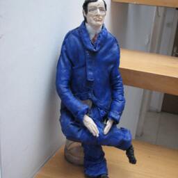 Manager. Polymer Clay Fimo, Bottle & Textile Doll. Ooak Doll For Home Office Decor - thumbnail 3