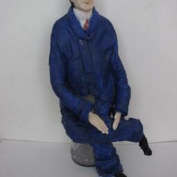Manager. Polymer Clay Fimo, Bottle & Textile Doll. Ooak Doll For Home Office Decor - thumbnail 4