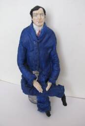 Manager. Polymer Clay Fimo, Bottle & Textile Doll. Ooak Doll For Home Office Decor