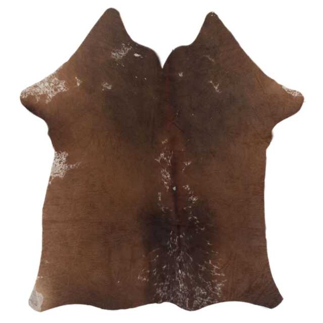 Large Statement Cowhide Rug - Premium Brown & White Hair-On Leather Design - image 1