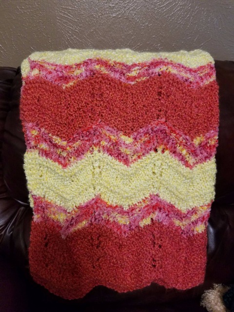 Coral, Yellow & Multi-Color Throw/Afghan
