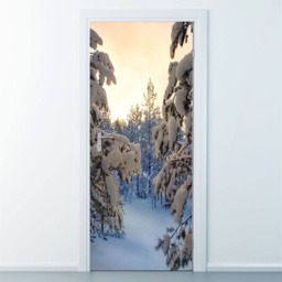 Snow Door Sticker, Snow Wallpaper, Mural, Wall Decor, Decor Wrap, Covering Decal, Fridge - thumbnail 3