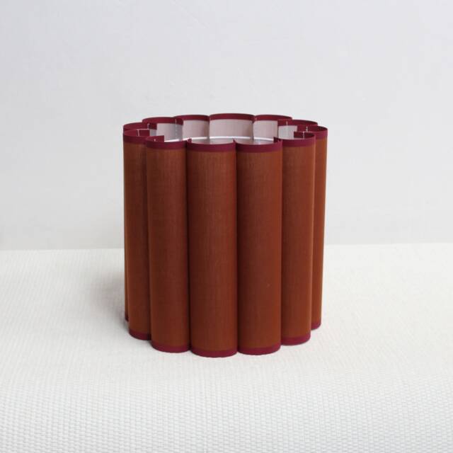 Handmade Brown Fabric Drum Lampshade, Home Furnishing - image 1