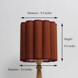 Handmade Brown Fabric Drum Lampshade, Home Furnishing - thumbnail 2