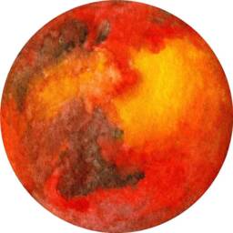 Planet Mars Watercolor Wall Decal Sticker Solar System Mural Outer Space Art Removable Peel & Stick Fabric - thumbnail 3