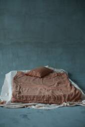 Light Cinnamon Linen Duvet Cover - Softened Flax Bedding, Button Closure