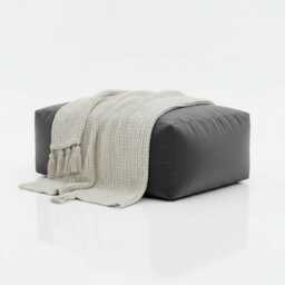 Dark Grey Bean Bag Ottoman Water Resistant Polyester Footstool - thumbnail 1
