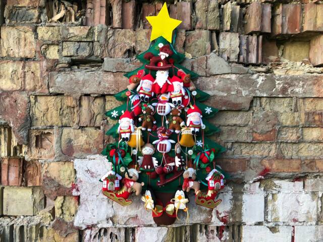 Decorative Fir Tree Made Of Felt. Christmas Decor. Felt . Advent Calendar. Christmas Gifts.christmas Decor - image 1