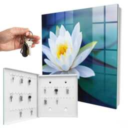 Water Lily Key Cabinet For Home, Green Box Wall, Photographic Nature, Lovers Of Nature & Peaceful Interiors - thumbnail 2