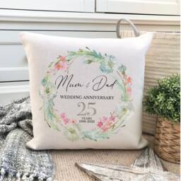 Personalised Silver Wedding Anniversary Cushion - thumbnail 1