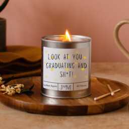 Look At You Graduating & Sht Candle Gift Set. Wood Wick University Gift