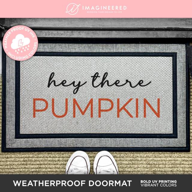 Hey There Pumpkin Doormat - Porch Decor Fall Hello Autumn Decorations - image 1