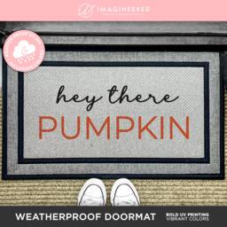 Hey There Pumpkin Doormat - Porch Decor Fall Hello Autumn Decorations