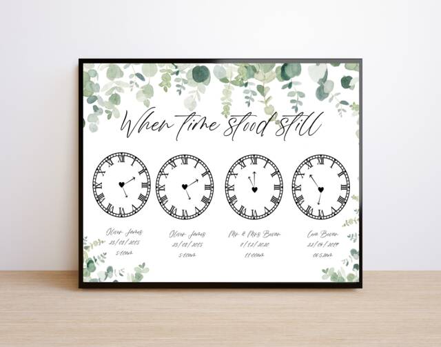 In This Moment Time Stood Still - 4 Precious Moments Stop Clocks Family Gift New Baby Wedding Anniversary Gift - image 1