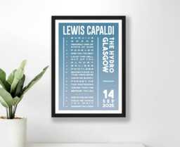 Lewis Capaldi 2025 UK Ireland Setlist Poster Print - Gigs Tour Concert Arena Set List Gift - thumbnail 1