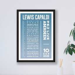 Lewis Capaldi 2025 UK Ireland Setlist Poster Print - Gigs Tour Concert Arena Set List Gift - thumbnail 3