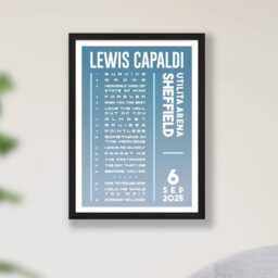 Lewis Capaldi 2025 UK Ireland Setlist Poster Print - Gigs Tour Concert Arena Set List Gift - thumbnail 2
