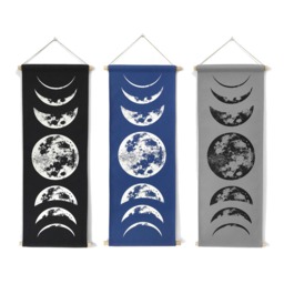 Moon Phases Wall Hanging, Lunar Tapestry Boho Decor, Witchy Gifts, Full Art - thumbnail 3
