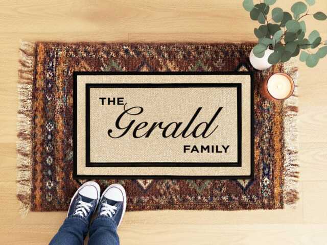 Personalised Family Name Garden Entrance Mat, Waterproof Style Rug - image 1
