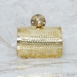 Handmade Hammered Brass Toilet Paper Holder Rustic Moroccan Decor - thumbnail 1