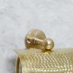 Handmade Hammered Brass Toilet Paper Holder Rustic Moroccan Decor - thumbnail 3