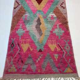 Handmade Boujad Wool Rug Authentic Moroccan Berber Carpet - thumbnail 3