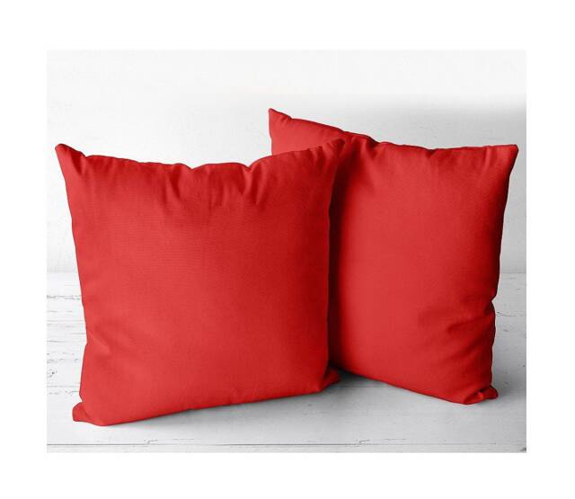 Red Cotton Pillow Cover Christmas Home Decor, Custom Sizes - image 1