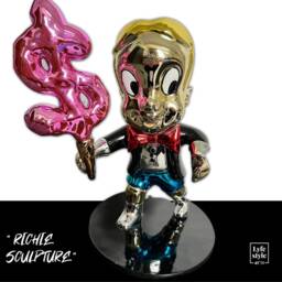 Richie Rich Sculpture Chrome Finish, Pop Art Home Decor - thumbnail 4