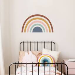 Mural Rainbow Wall Decal Muted Colors, Plastic-Free Sticker - thumbnail 2