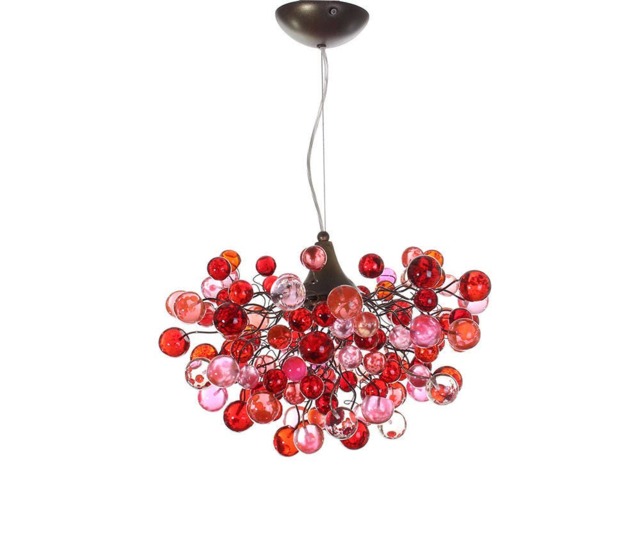 Bubbles Light Fixtures, Red & Pink Bubbles Hanging Lamp For Children Room Or Dining Room - image 1
