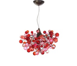 Bubbles Light Fixtures, Red & Pink Bubbles Hanging Lamp For Children Room Or Dining Room - thumbnail 1