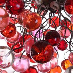 Bubbles Light Fixtures, Red & Pink Bubbles Hanging Lamp For Children Room Or Dining Room - thumbnail 3