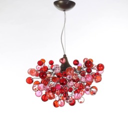 Bubbles Light Fixtures, Red & Pink Bubbles Hanging Lamp For Children Room Or Dining Room - thumbnail 2