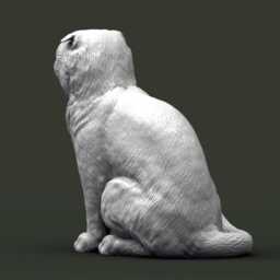 Scottish Fold Cat Sitting Up-3D Printed - For Lovers, Ornament, Memorial, Gift - thumbnail 3