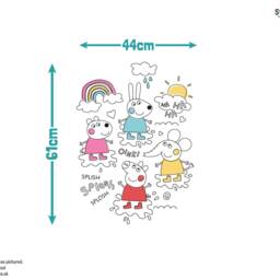 Peppa & Friends Colourful Puddles Wall Sticker, Pig Decal, Decal - thumbnail 2