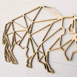 Geometric Bison Wood Wall Art Wildlife Buffalo Decor - thumbnail 4