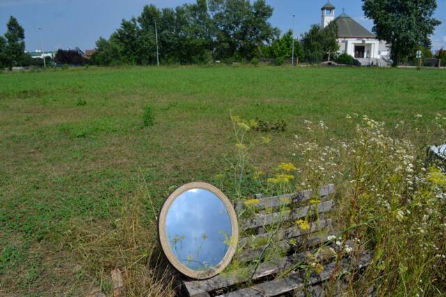 Oval Mirror, Wine Barrel Hoop Boho Iron Framed Rustic Country Home Unusual Large Mirror - image 1
