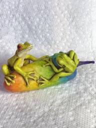 Artist Neil Eyre Eyredesigns Rainbow Pride Garden Chili Pepper Jalape??o Tree Frog Frogs Toad Scupture Limited Edition 50 Made in Usa - thumbnail 2