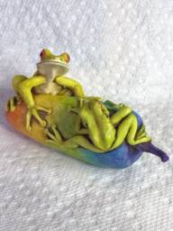 Artist Neil Eyre Eyredesigns Rainbow Pride Garden Chili Pepper Jalape??o Tree Frog Frogs Toad Scupture Limited Edition 50 Made in Usa - thumbnail 3