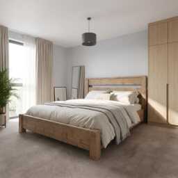 Chelsea Bed Frame 30cm High/Chunky Solid Rustic Pine With Headboard - thumbnail 3