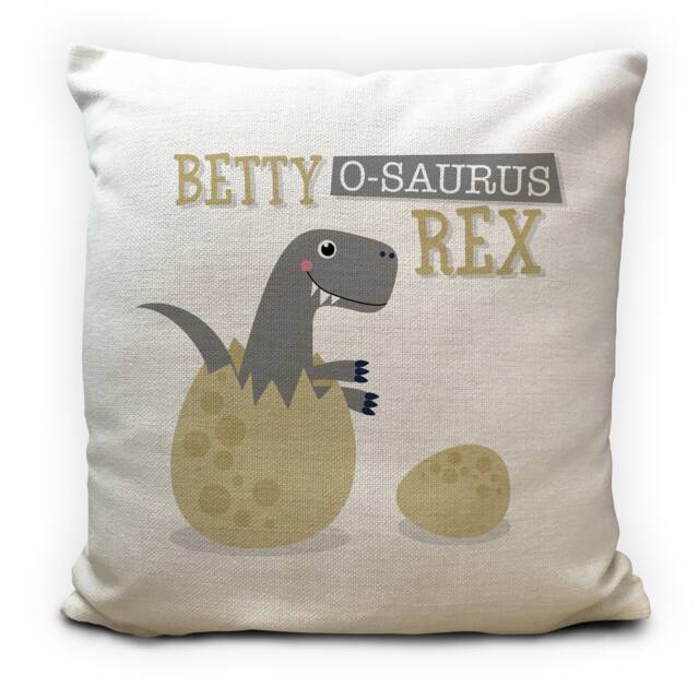 Personalised Dinosaur Cushion Cover - Childrens Bedroom Home Decor Decoration Baby T Rex 40cm 16 Inch - image 1