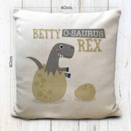 Personalised Dinosaur Cushion Cover - Childrens Bedroom Home Decor Decoration Baby T Rex 40cm 16 Inch - thumbnail 3