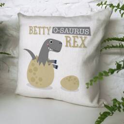Personalised Dinosaur Cushion Cover - Childrens Bedroom Home Decor Decoration Baby T Rex 40cm 16 Inch - thumbnail 2