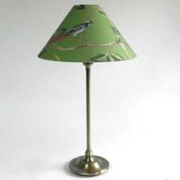 Green Chinoiserie Coolie Candle Clip Lampshade Bird & Blossom With Gold Lining - thumbnail 2