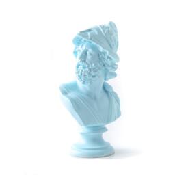 Menelaus King Of Sparta Ceramic Plaster Bust Statue Aquamarine // Traditional Ancient Sculpture Replicated - thumbnail 2