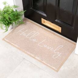 Hello Lovely Doormat - Doormat Cute Welcome Mat Housewarming Gift Best Friend Indoor/Outdoor 70 X 40cm - thumbnail 1