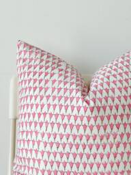 Floral Block Print Pillow Cover Boho Farmhouse Decor - 20x20 - thumbnail 1